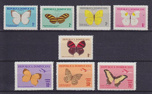 Доминикана, 1966, Бабочки, 8 марок
